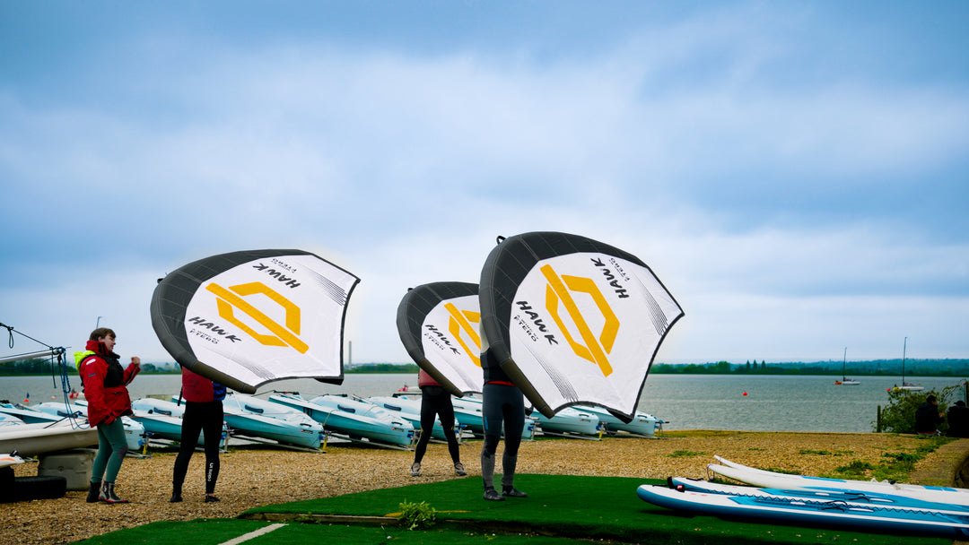 3 wingfoilers learning how to wing foil